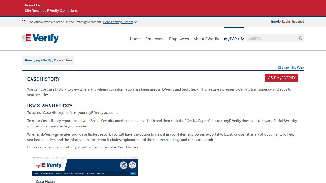 Case History - E-Verify